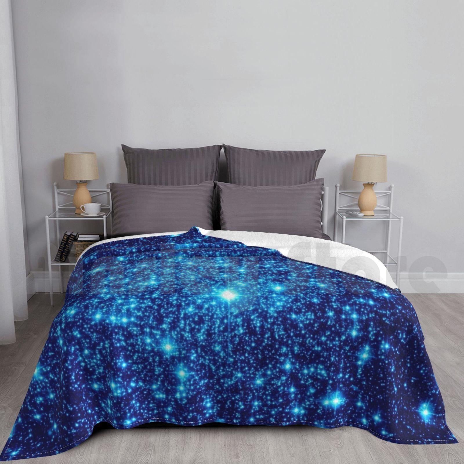 Blanket Galaxy Sparkle Stars Vivid Blue 2286 Galaxy Galaxy Galaxy Space Space Stars Stars Size: 75*100cm, Weight: 230 GSM