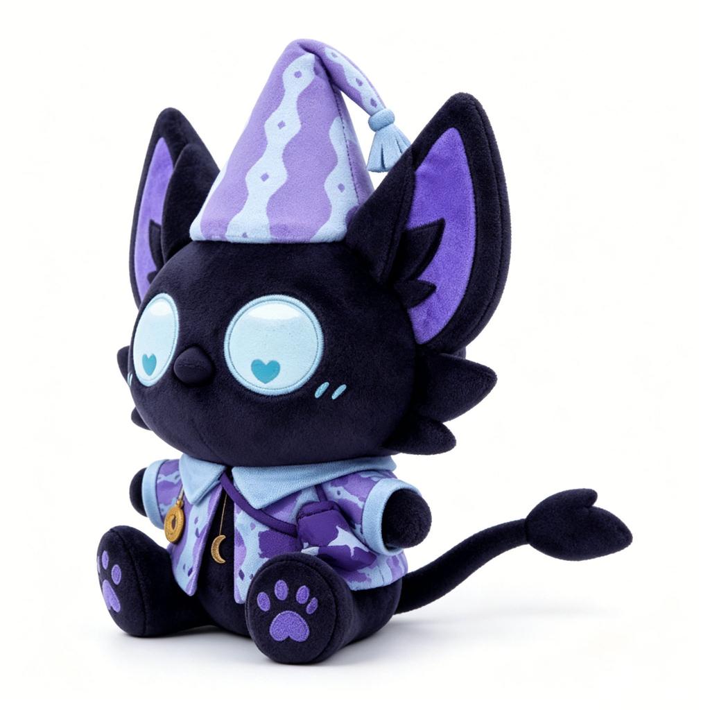 Eggy Party Moon Sleep Black Cat Halloween Plush Toy Doll Game Accessories Cute Soft Pillow Gift