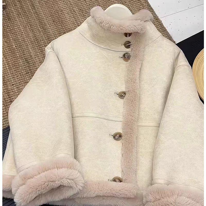 

Высококлассная легкая роскошная куртка из искусственного меха для маленьких мужчин, свободного кроя, с ленивым ощущением, женские модели осень-зима S