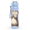 1PC Cute Otter Heart Bust Print 750ml Color Plastic Sports Water Bottle Leakproof Flip Straw Lid For Sports Office Home Use