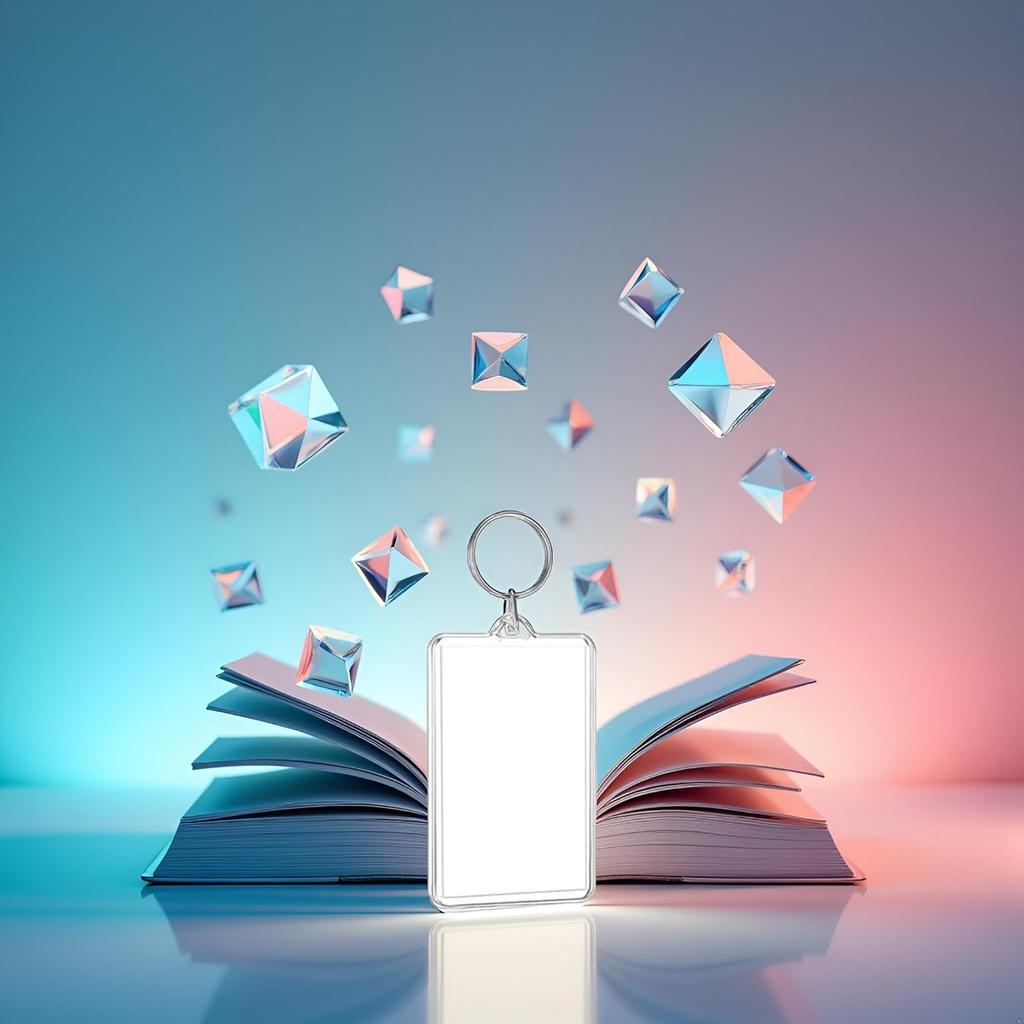 Transparent Acrylic Keychain Photo Frame, 1.57 x 2.16 Inches, Double Sided, Rectangle, with Split Ring, Picture Frames