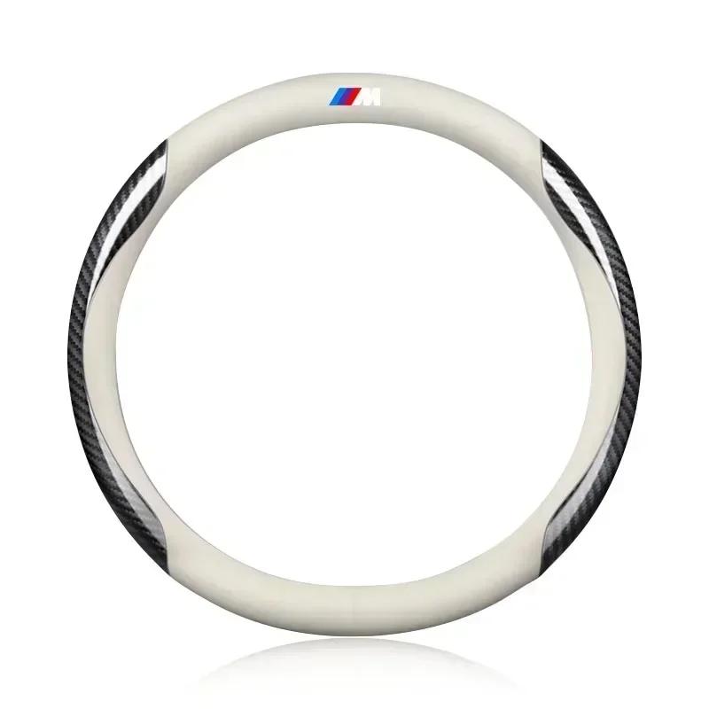 Leder Carbonfaser Auto Lenkradabdeckung Auto Zubehör Für BMW X5 X1 X3 X6 1 3 5 6 7 GT Serie E84 E83 E70 F15 E71 F16 E87 F20
