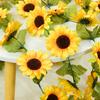 Artificial Sunflower Flower Vine Silk Fake Plant Rattan Garland For Wedding Arch Home Garden Decoration DIY Wall Hanging Wreath