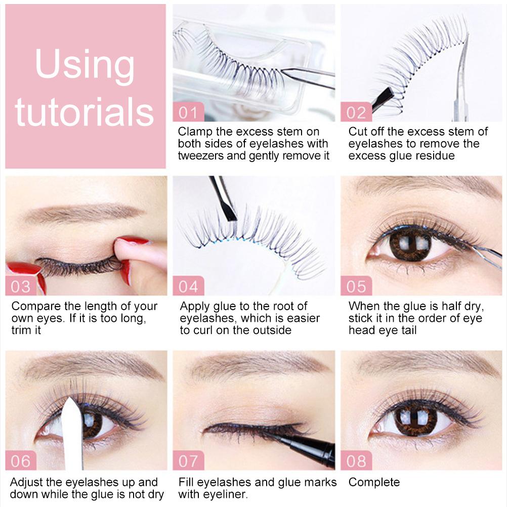 6 Pair False Eyelashes Self Adhesive Colored Lashes Fluffy Handmade Dramatic Decoration Eye Lashes Set for Cosplay