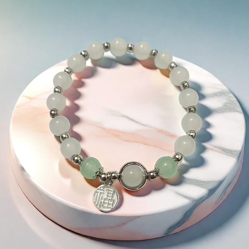 Cat's Eye Moonstone Butterfly Bracelet for Women – Trendy, Versatile Beaded Design, Perfect Student Gift