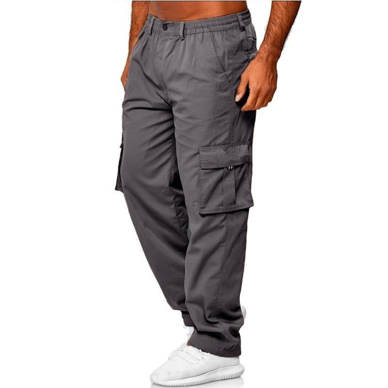 Men's Casual Multi-Pocket Loose Straight Leg Work Pants Outdoor Pants Fitness Pants