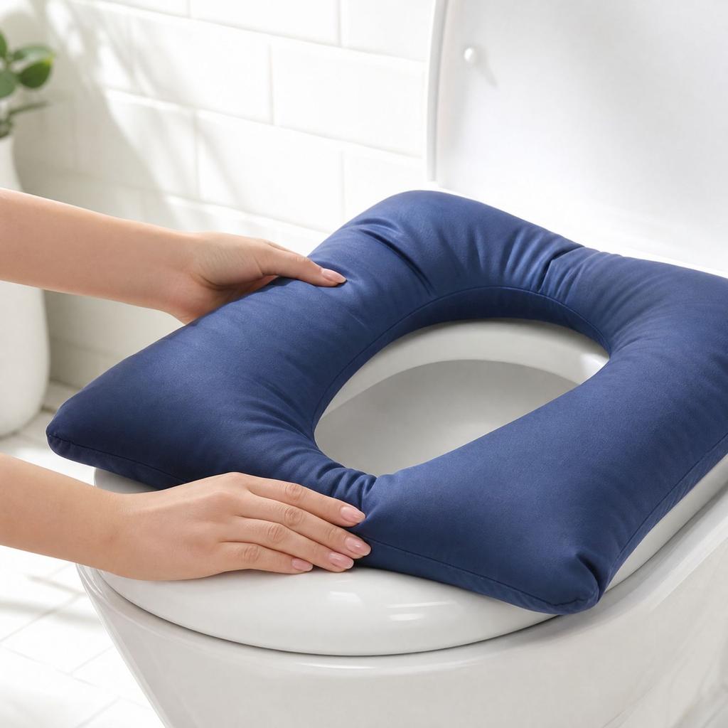 Toilet Cushion for Commode Chair, Leather Thick Pad for Adults and Elderly, Bathroom Accessory