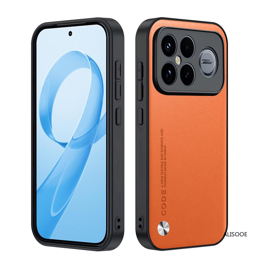 Leather Funda for Xiaomi POCO F8 Ultra Case Cover Fashion Fiber Texture PU-Leather Protection Shockproof Back Capa