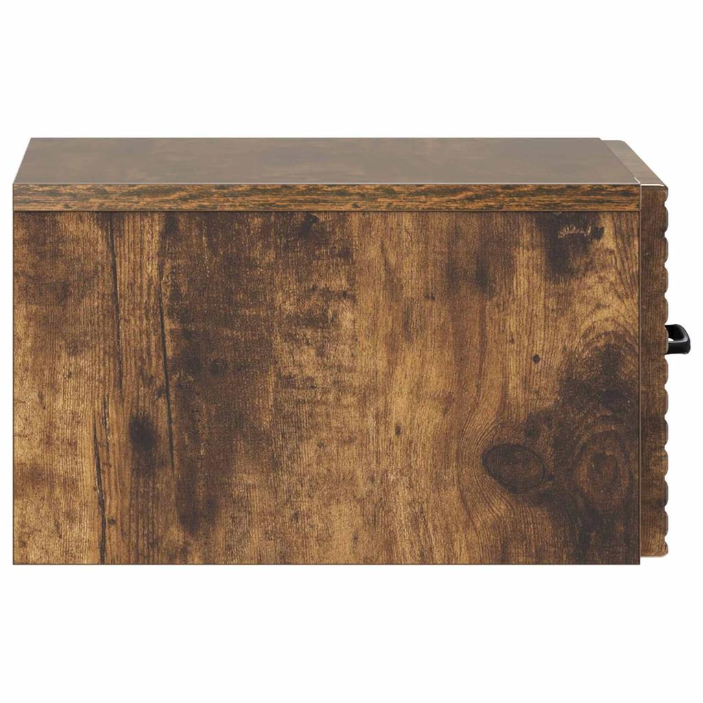 Wall Mounted Nightstand Smoked Oak 34.5 x 33 x 20 cm