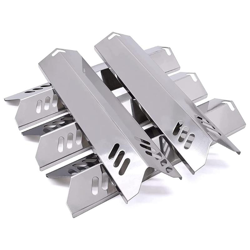 4 Stück Gasgrillplatte Edelstahl Flammenverteiler Hitzeschutz Hitzeschutzplatten-Sets