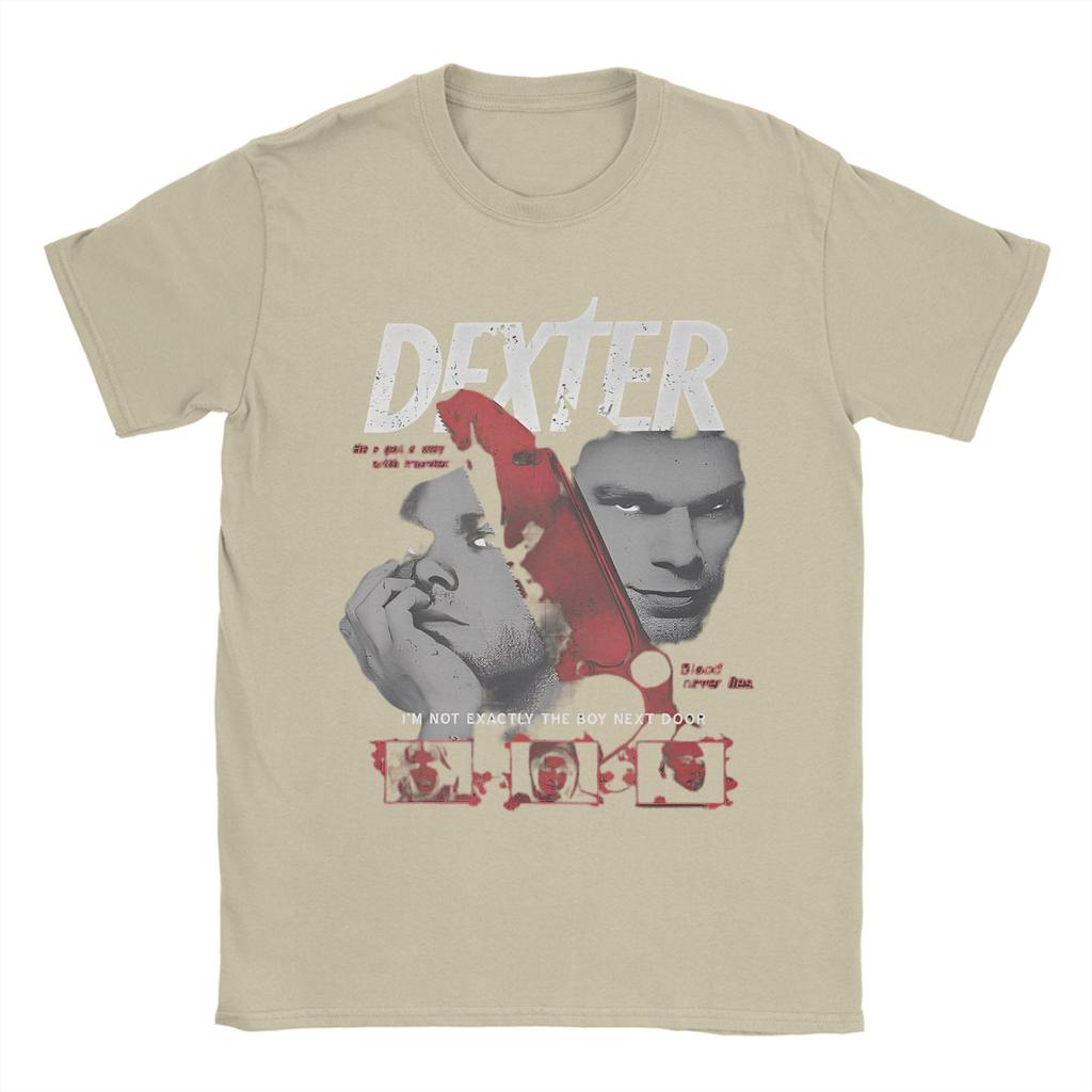 Men Dexter Morgan Movie T Shirts Crime TV Drama 100 Cotton Clothing Short Sleeve Round Collar Tee Shirt Plus Size TShirts