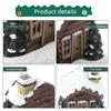 Blockhaus Räuchergefäß Harz Weihnachten Schnee Winter Räucherkegelhalter mit Weihnachtsbaum Feiertags Tischdeko Kamin für Zuhause Küche Büro