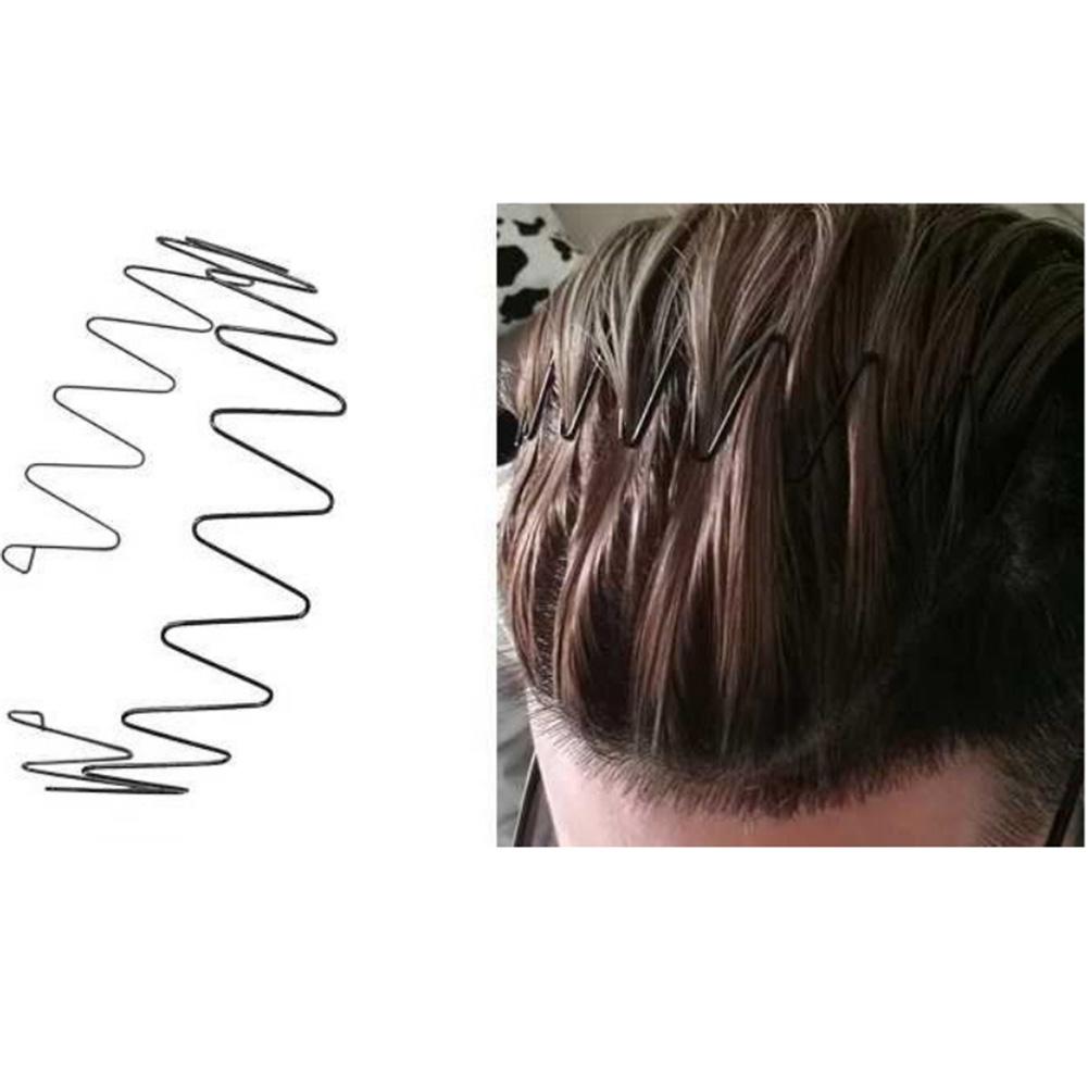 13 Pcs Unisex Black Metal Spiral Wave Headband Men Women Hair Band Accessories