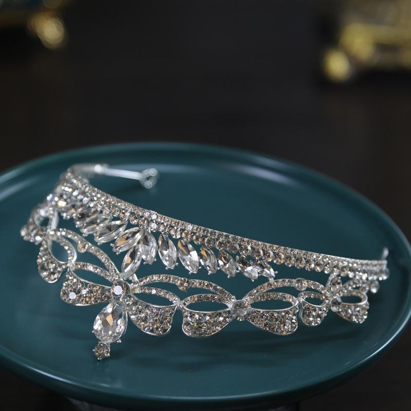 New Bow Bride Wedding Crown Tiara Crystal Crown Tiara Hair Accessories Main Wedding Accessories