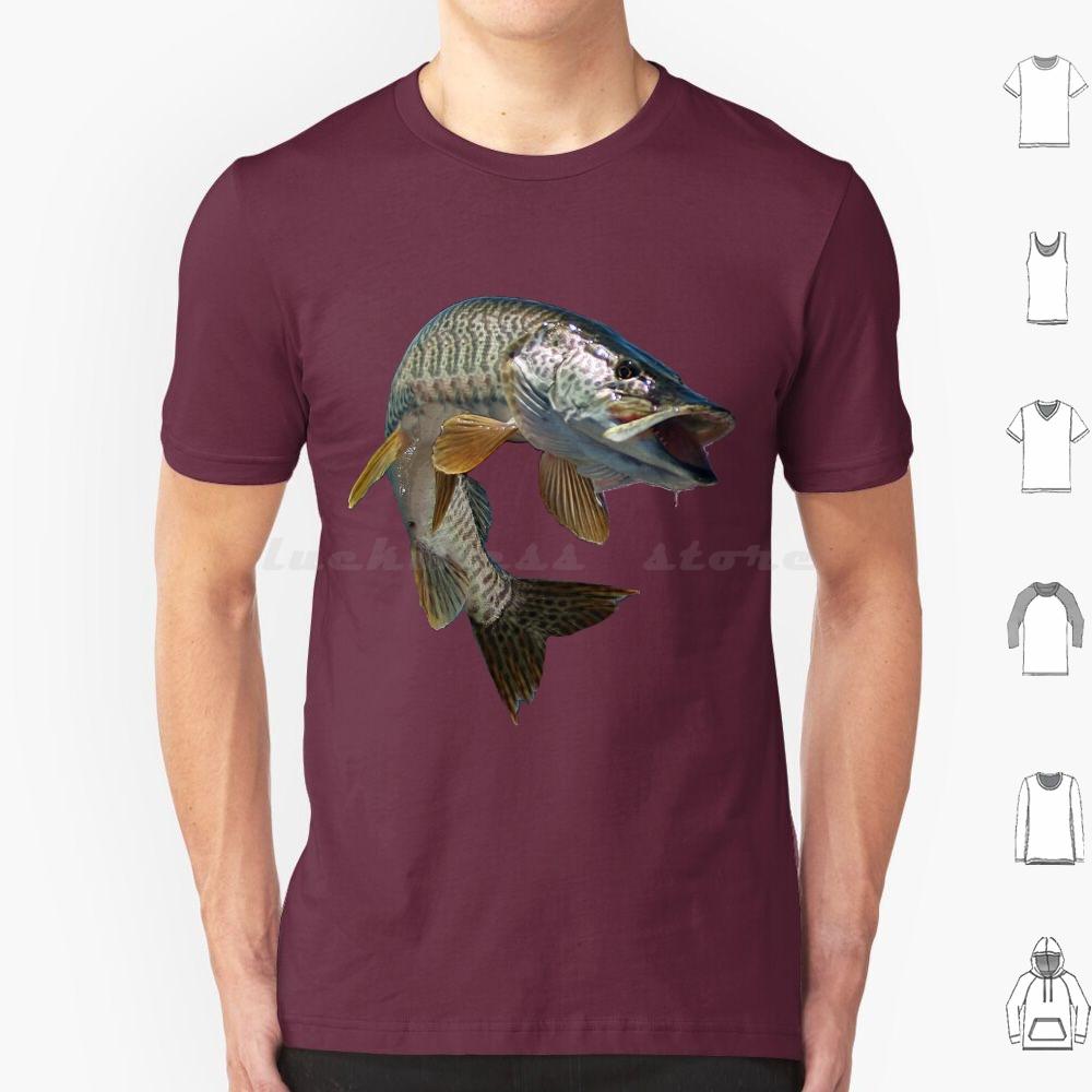 Moschus T-Shirt Baumwolle Männer Frauen DIY Druck Fisch Angeln Angler Moschus Tiger Moschus Forelle Schwarzbarsch Hecht Fliegenfischen Eis