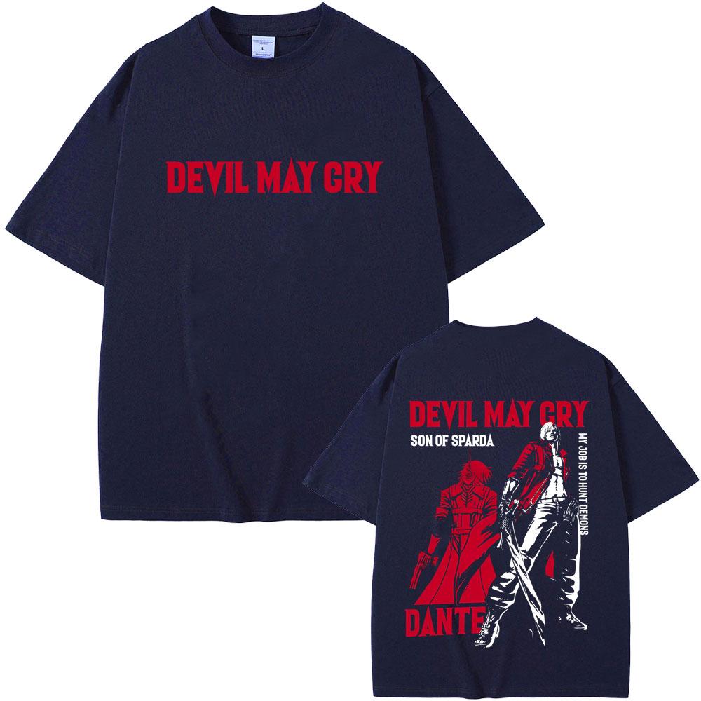 Anime Devil May Cry Son of Sparda Dante Graphic Tshirt Men Women Casual Cotton Vintage T Shirt Mens Fashion Oversized Tshirts