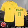 Brazilië Brasil Romario Voetbal T-shirt Heren Dames Kinderen Wereldbeker Fans