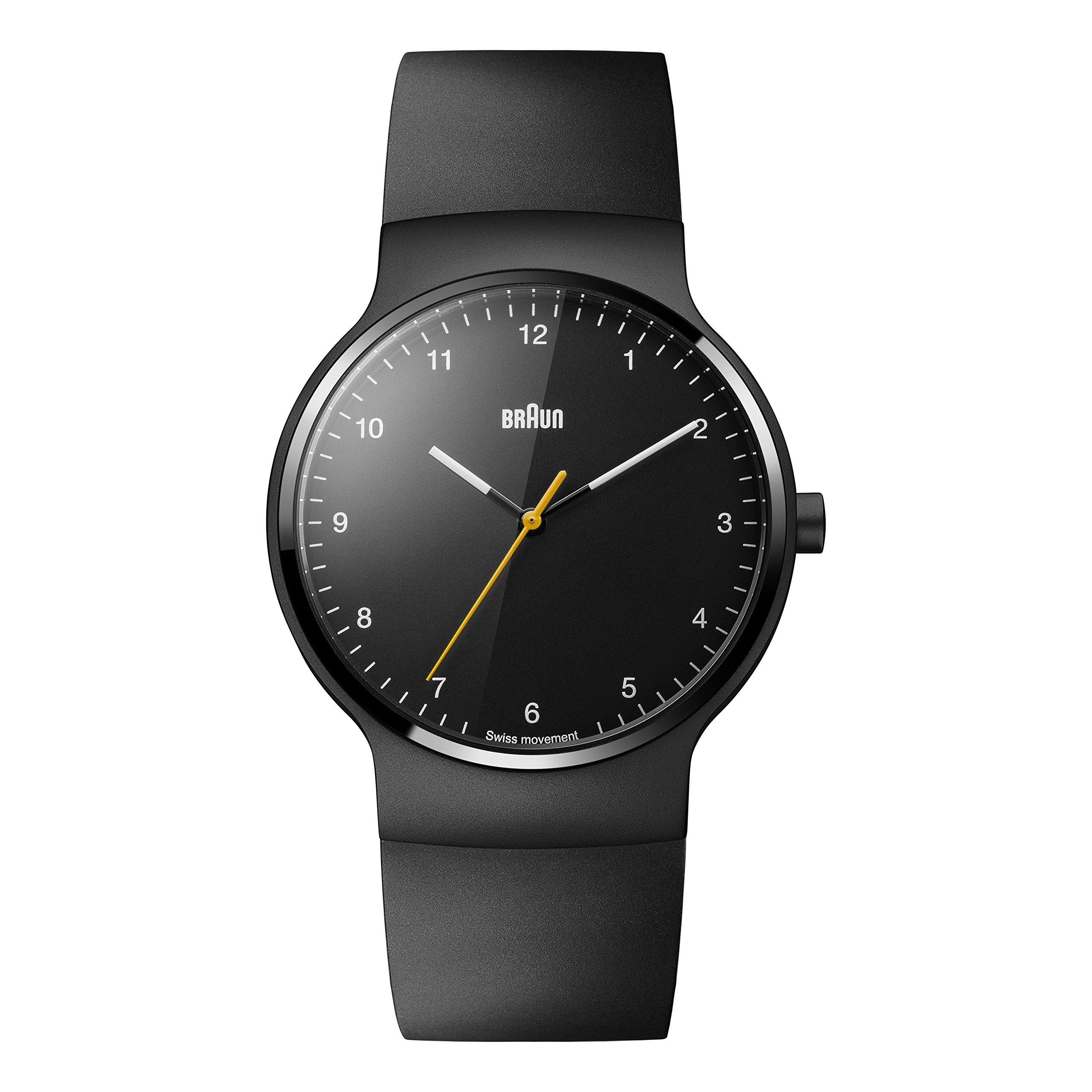

(Brown) Braun Braun prestige watch for men, analog display, Swiss made quartz, same silicone, BN0221BKBKG [item]