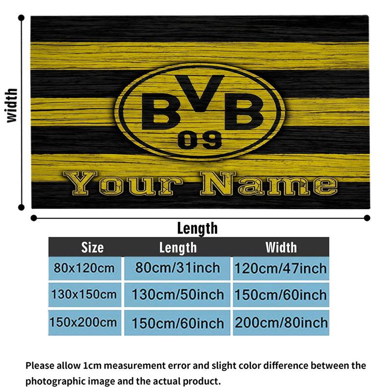 1PC Borussia Custom Name Patterned Flannel Blanket Suitable For All Seasons for Home Decor Warmth and Comfort Gifts Holiday Present