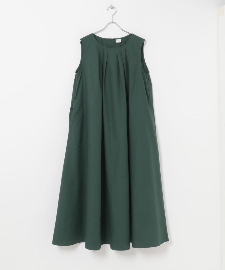 Research Sleeveless Dress with Front Tucks Green Free Size [Urban Doors] Women's DR26230-2060805