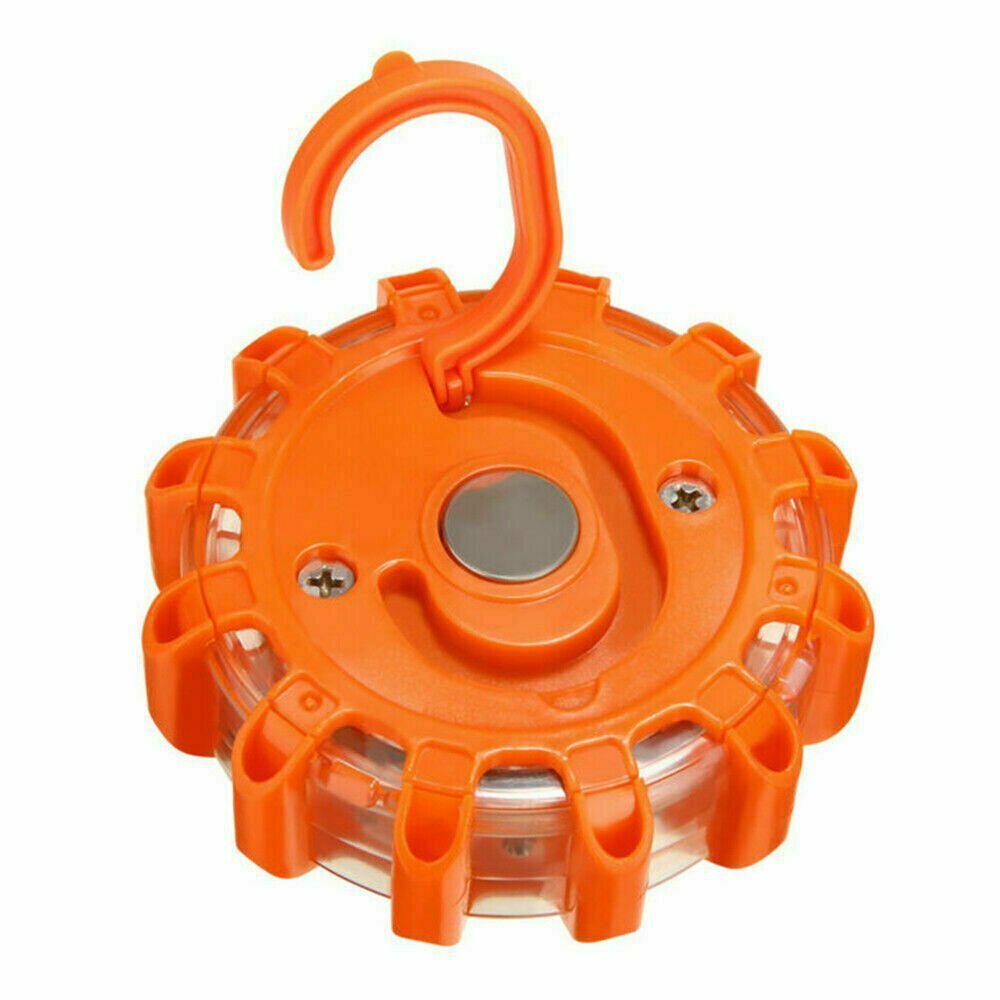 Rotating LED Warning Lights - 3pcs: Orange Car Safety & Traffic Alerts