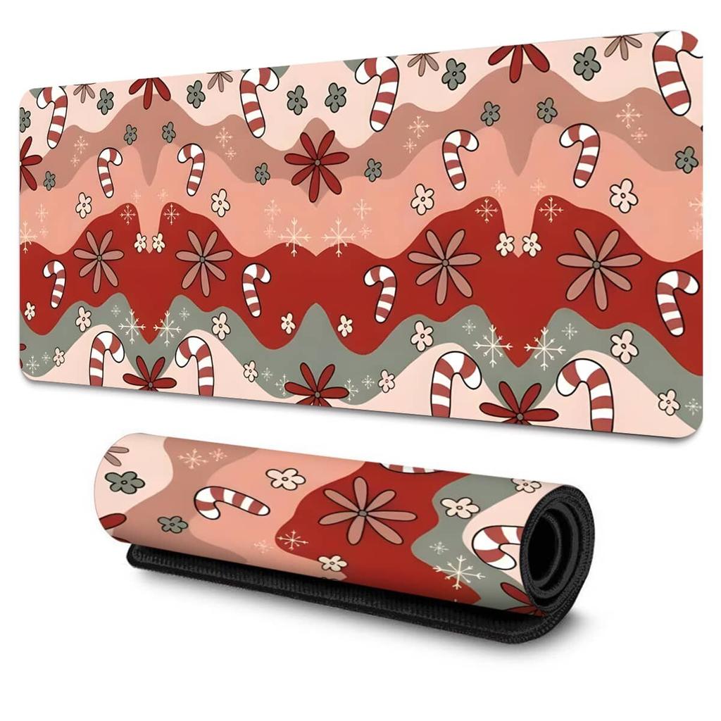 Large Christmas Themed Mouse Pad SnowflakeTreeSantaStar NonSlip Rubber Base for LaptopDesktop HomeOffice Ideal Gift