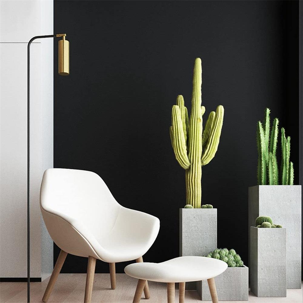50cm Width Waterpoof Matte Wallpaper Black Vinyl Self-Adhesive Stickers for Wall Furniture Livingroom Contact Paper Home Decor