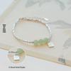 2024 Modern Chinese Hetian Jade & Silver 'Fu' Charm Bracelet for Women - Luxe, High-End Design with Jade Beads