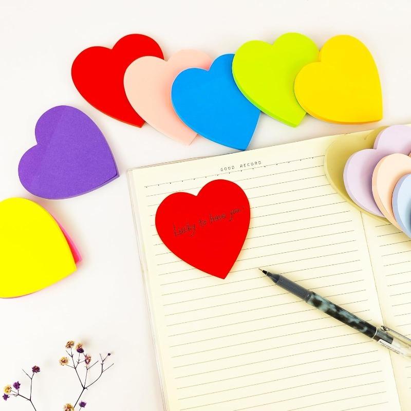 8 Books Cute Heart Sticky Notes - Strong Adhesive Residue-Free Removal,for Journals,Journals,Scrapbooks - School,Office & Crafts