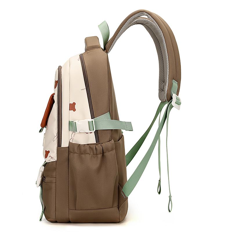 Women's Contrast Color Stitching Backpack Junior High School Student Schoolbag Lightweight Backpack