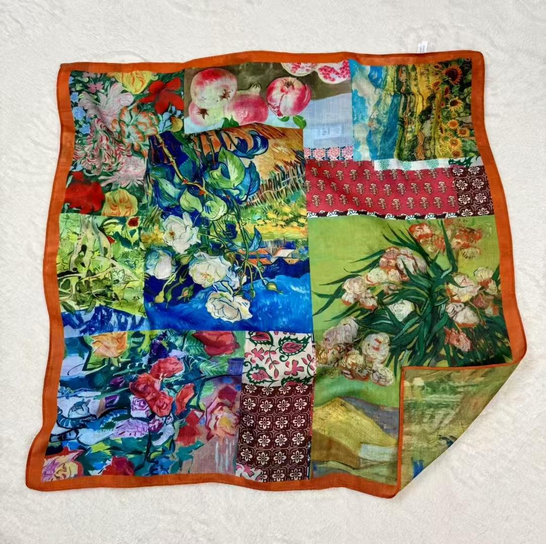 

70 * 70 Новый китайский стиль Сучжоу и Ханчжоу Маленький квадратный шарф Двусторонний двухцветный шелковый шарф Свадебный тай-дай 70cm*70cm