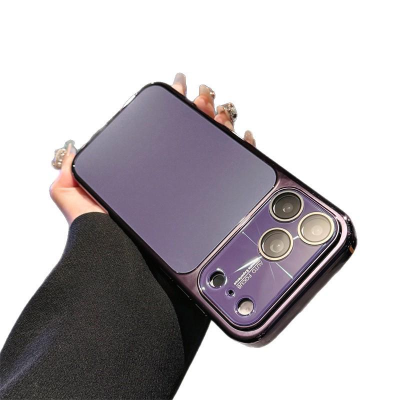 Electroplated Matte Laser iPhone 16 Pro Case - Large Window, Drop-Proof PC Protective Cover for iPhone 15/14
