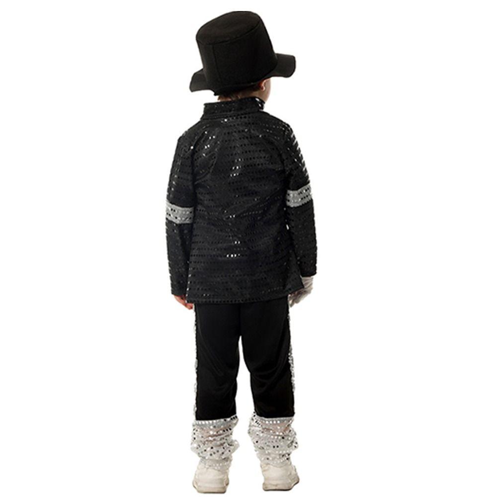 Role-Play Billie Jean Cosplay Clothes Carnival Party Black Suit Dance Costume  Kids Boys Girls