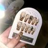 Autumn and winter leopard print wearing nail finished Spice Girl advanced flash manicure fake nail patch long nail piece U62