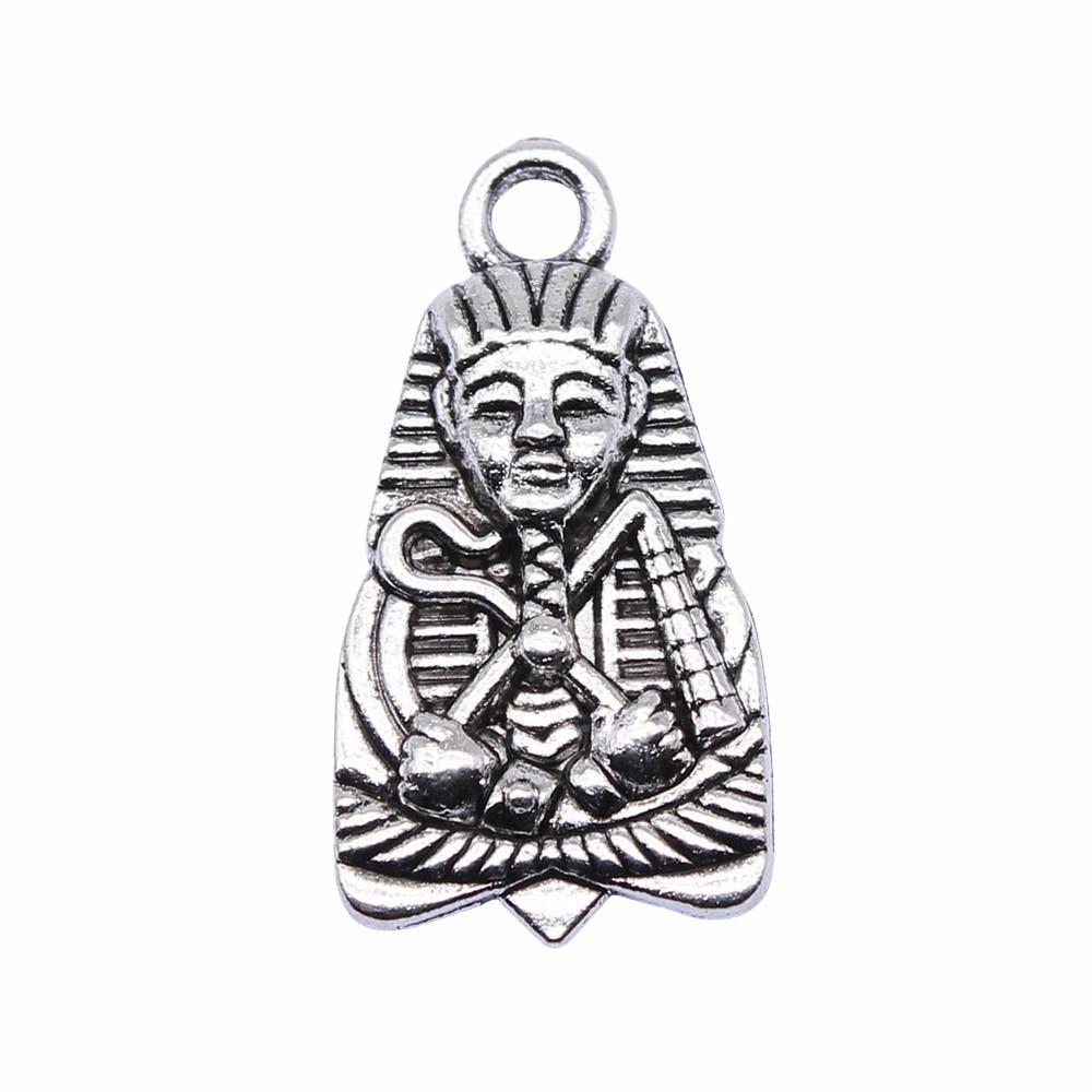 

10шт подвески египетского фараона античное серебро цвет цинковый сплав 27х14мм