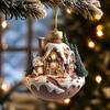 Lightweight Key Chain Accessories 2Pcs Fairy Tale Coffee Cup Snow House Christmas Ornaments, Double-sided Acrylic Gingerbread Tree Decor Hanging