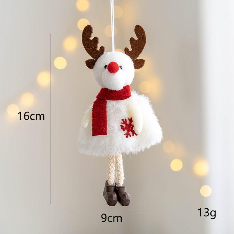 New Christmas Plush Doll Fabric Old Man Snowman Elk Small Pendant Christmas Tree Decoration Keychain
