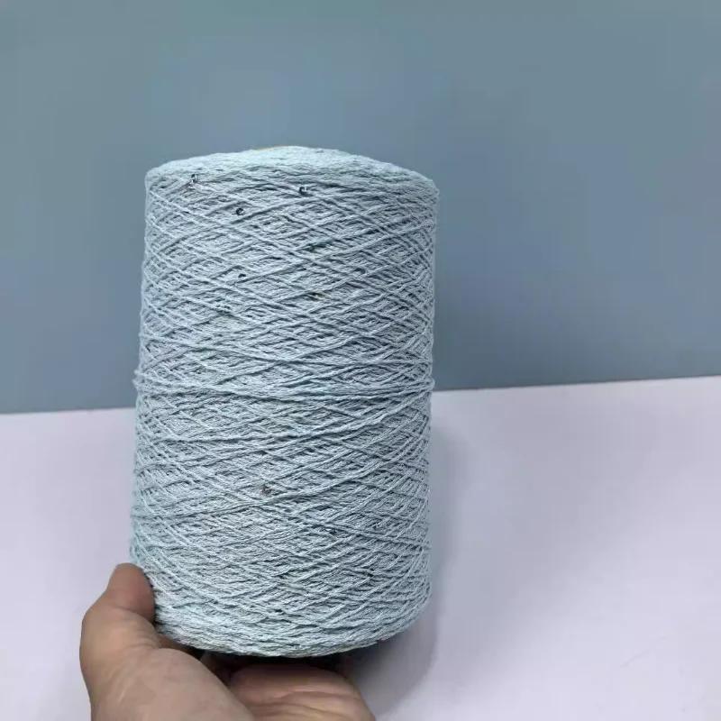 Number 6 Coarse Fine Crochet Thread Sequin Silk Linen Lace Thread with Pearl Beads DIY Scarf Sweater Knitting