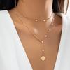 Sexy Chest Back Chain Long Necklace for Women Festival Imitation Pearl Backless Snake Link Star Sequin Pendant Wed Accessories