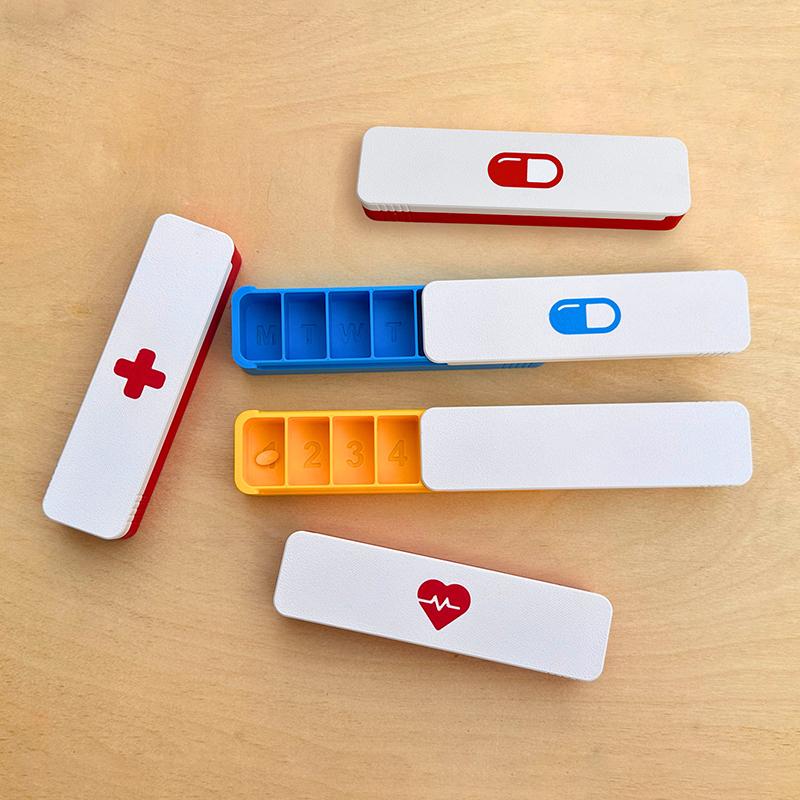 Convenient 7 Day Pill Organizer with Sliding Closure for Medication on the Go