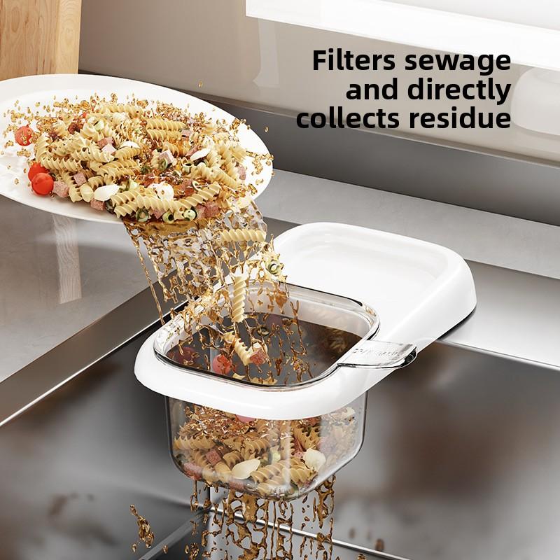 Kitchen Sink Drain Basket, Sink Separation Leftovers Tea Residue Filter Basket Drain Shelf