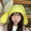 Elastic Bunny Pullover Cap Korean Style Solid Color Knitted Hat Woolen Hat Rabbit Ears Cap  Kids