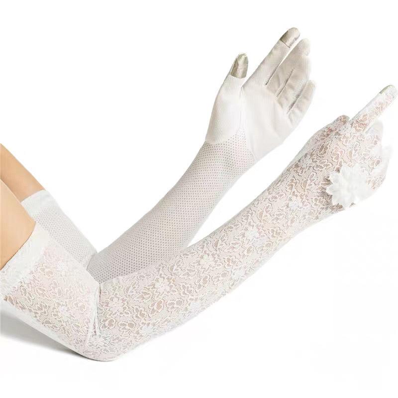 Sunscreen Sleeves Women's Summer Thin Lace Breathable Non-slip Touch Screen