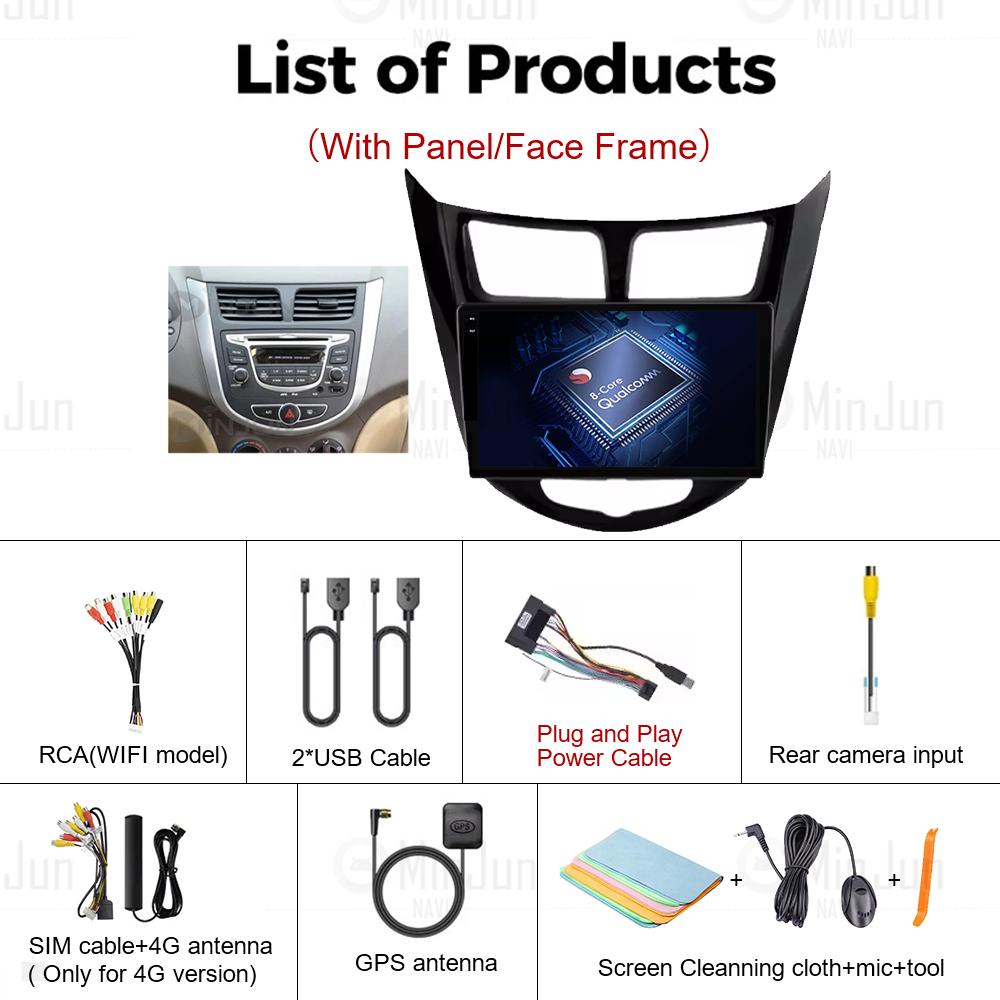 Android 14 Pentru Hyundai Solaris Verna Accent 1 2010-2016 Qualcomm Radio Auto Navigație GPS Carplay Multimedia Video Player Audio