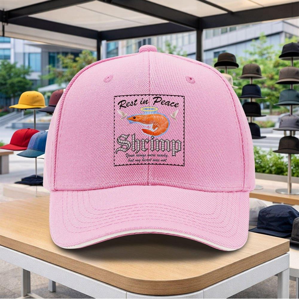 Adjustable Duckbill Baseball Cap With Shrimp Print Lightweight Outdoor Cycling Music Festival Hiphop Hat