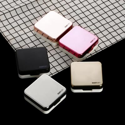Nuovo Scatola per Lenti a Contatto Moda Plastica ABS Quadrata Specchio Porta Lenti Contenitore da Viaggio Supporto Portaoggetti Scatola per Immersione Custodia