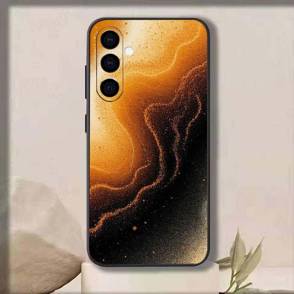 Retro Amber Texture Laser   Phone Case Black Silicone Soft For Samsung Galaxy A73,A72,A71,A70,A53,A52,A51