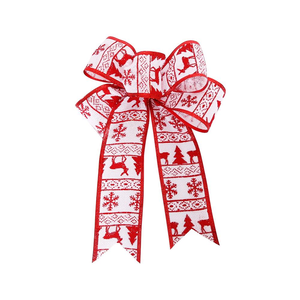 Christmas Decorations Red/Khaki Diy Bow Crafts Christmas Tree Decorations Flocking Cloth Bow Tie Charms For Christmas Atmosphere