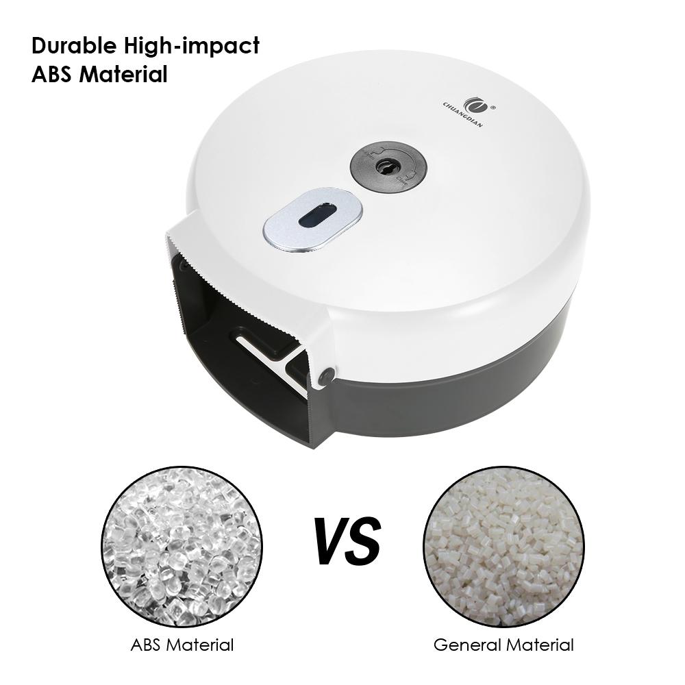 CHUANGDIAN Veggmontert vevsdispenser for baderom Rund papirhåndkleholder Papirhåndkledispenser