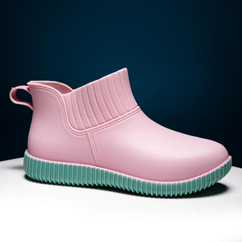Short-cylinder Women's Waterproof Rain Shoes, Kitchen Water Shoes, Low-top Wear-resistant Rubber Shoes